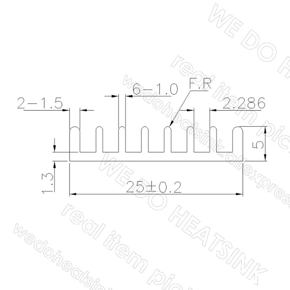25x25x5mm Black Heatsink With  - Aluminium Extrusion 评论和价格