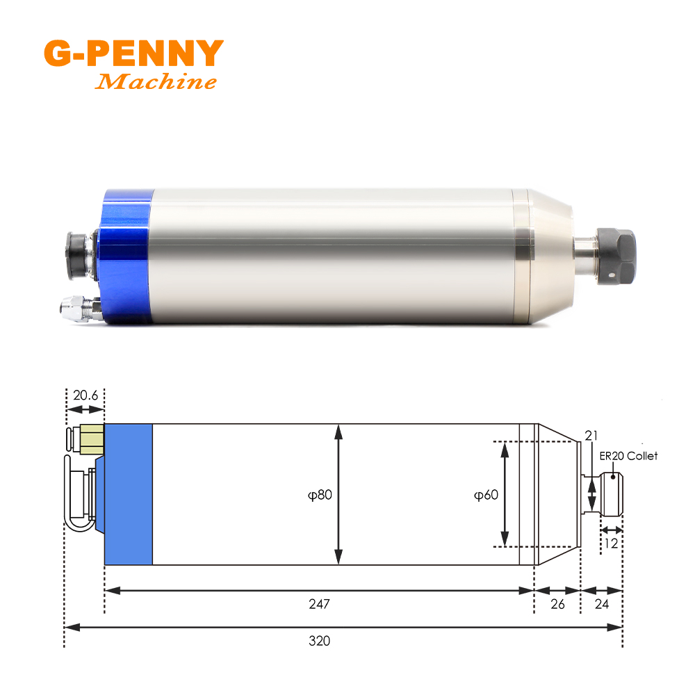 G-PENNY 2.2KW ER20 Metal Water - Water Cooled Spindle 评论和价格