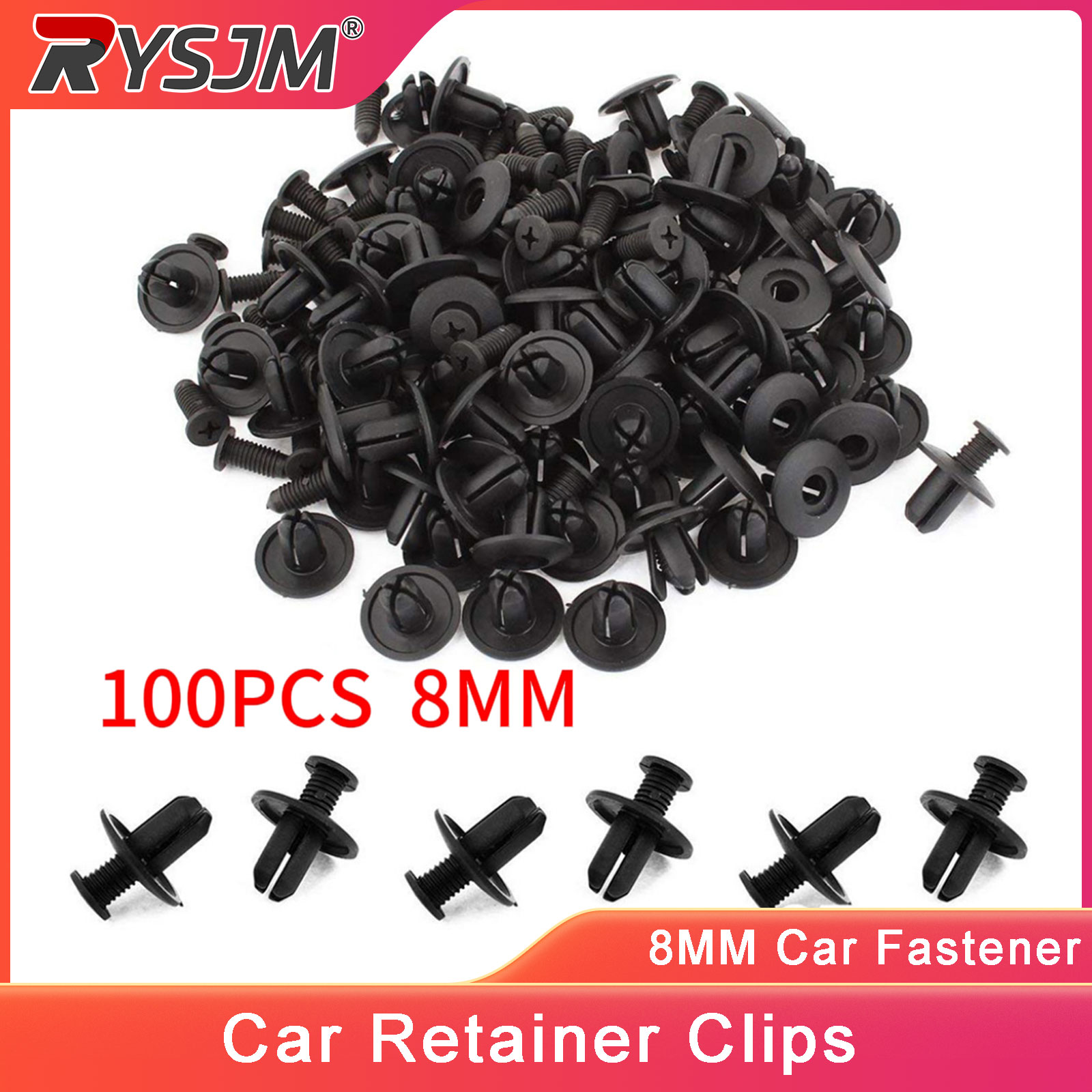 8MM 100PCS Car Plastic Rivets  - Lead Screw 8Mm 评论和价格